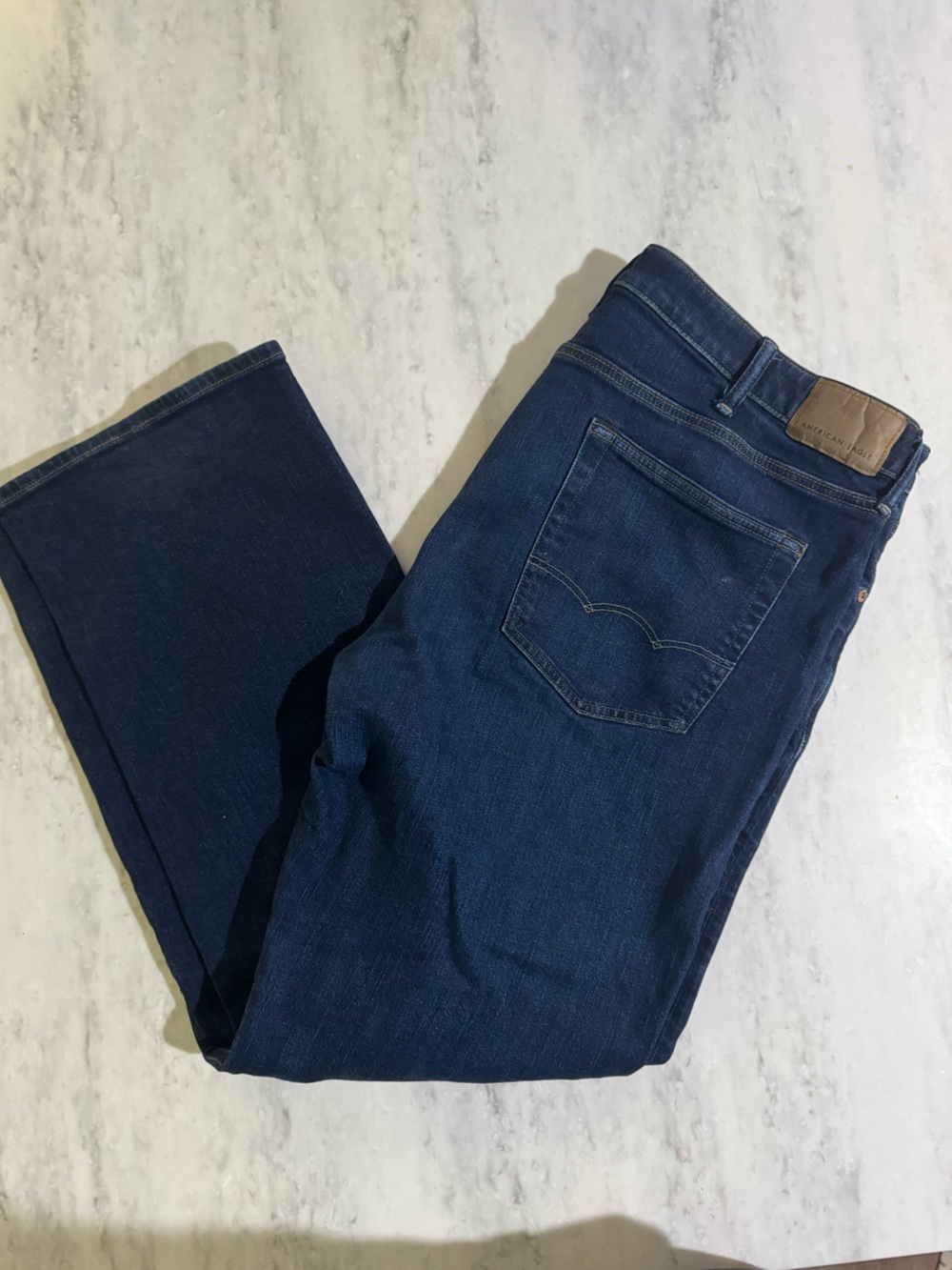 NWOT American Eagle Outfitters Straight Dark Blue Denim Jeans size 38x32